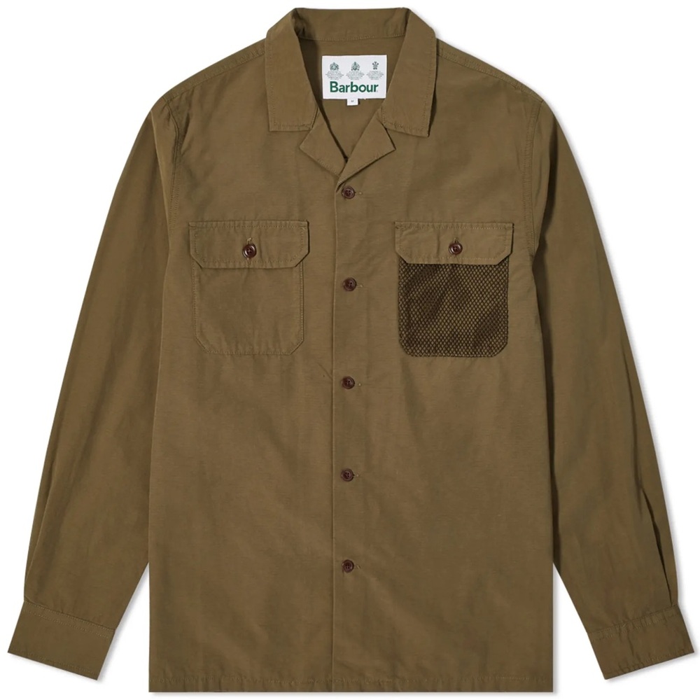 BARBOUR LEON RIPSTOP SHIRT - M - Olive - NWT